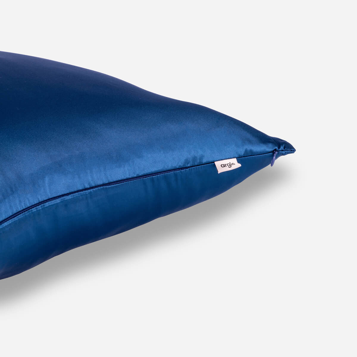 Blue shop satin pillow